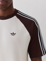 adidas Originals Beige Britcore Short Sleeve Ringer T-Shirt - Image 5 of 6