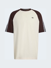 adidas Originals Beige Britcore Short Sleeve Ringer T-Shirt - Image 6 of 6