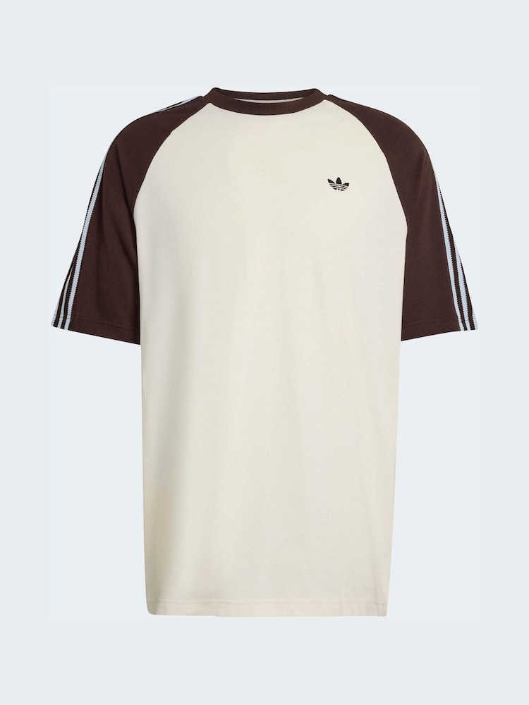adidas Originals Beige Britcore Short Sleeve Ringer T-Shirt - Image 6 of 6 adidas Originals Beige Britcore Short Sleeve Ringer T-Shirt - Image 6 of 6