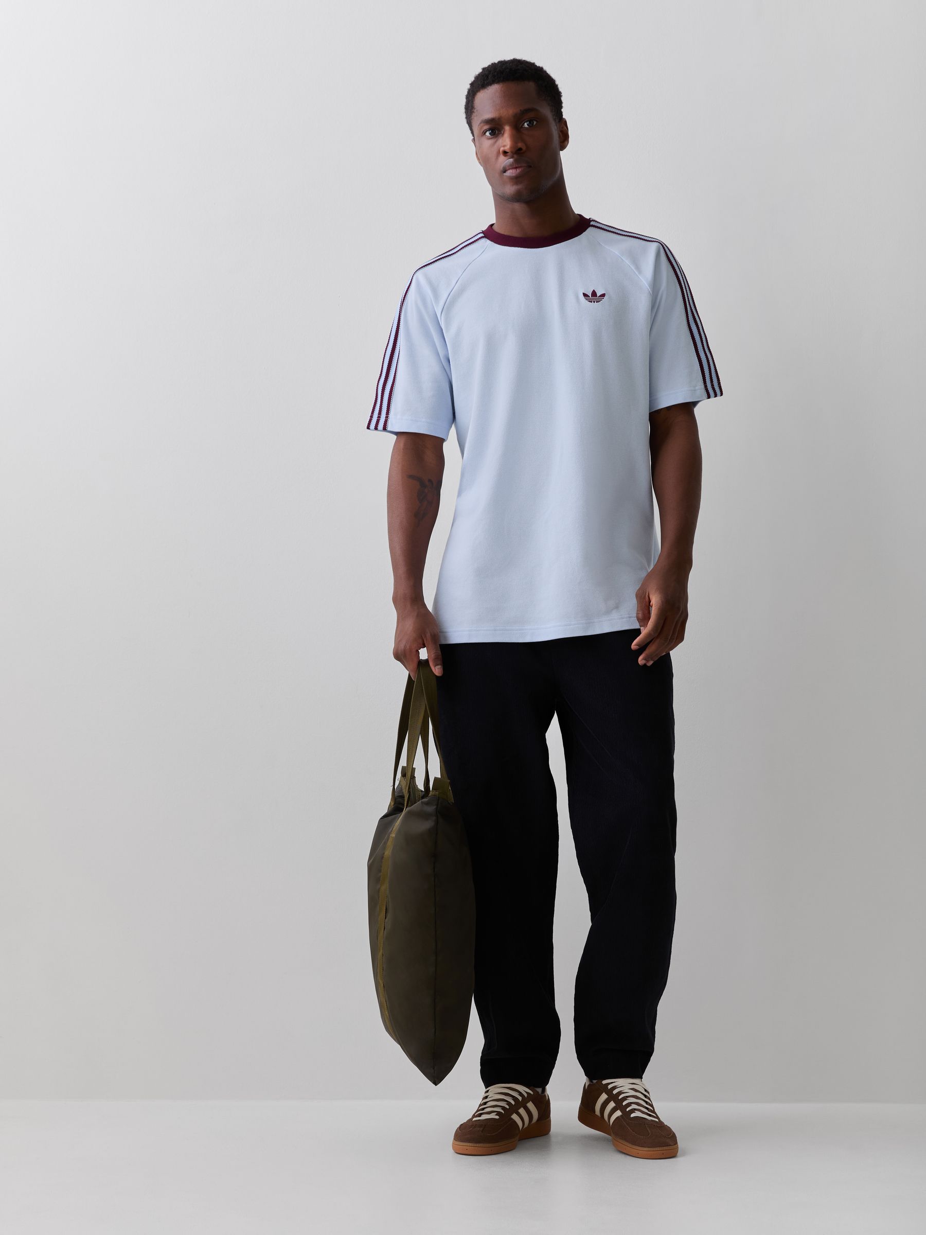 Buy adidas Originals Light Blue Britcore Short Sleeve Ringer T