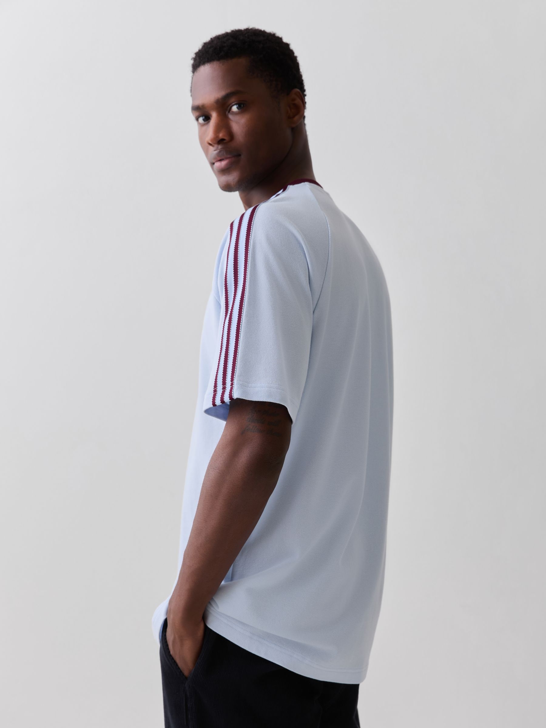 Buy adidas Originals Light Blue Britcore Short Sleeve Ringer T