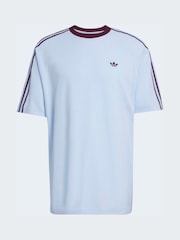 adidas Originals Light Blue Britcore Short Sleeve Ringer T-Shirt - Image 7 of 7