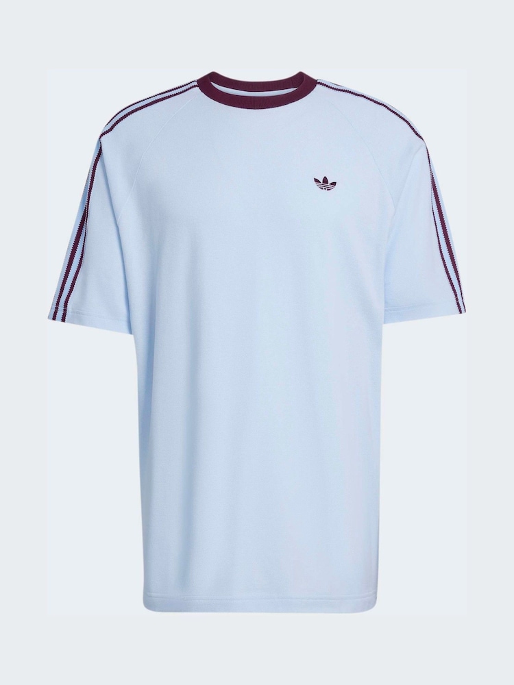 adidas Originals Light Blue Britcore Short Sleeve Ringer T-Shirt - Image 7 of 7