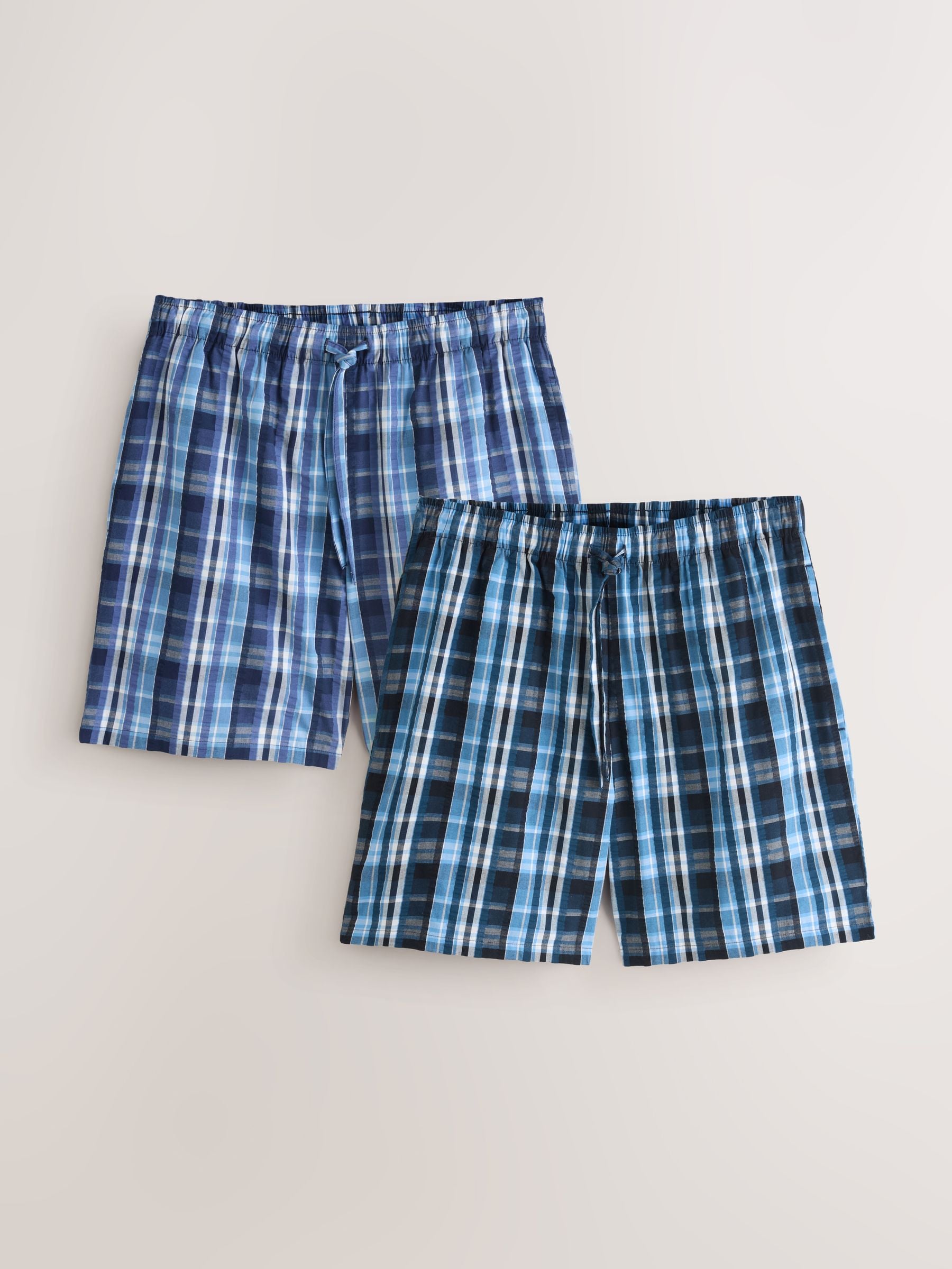 Buy Navy Blue Woven Check Pyjamas Shorts 2 Pack from Next Japan