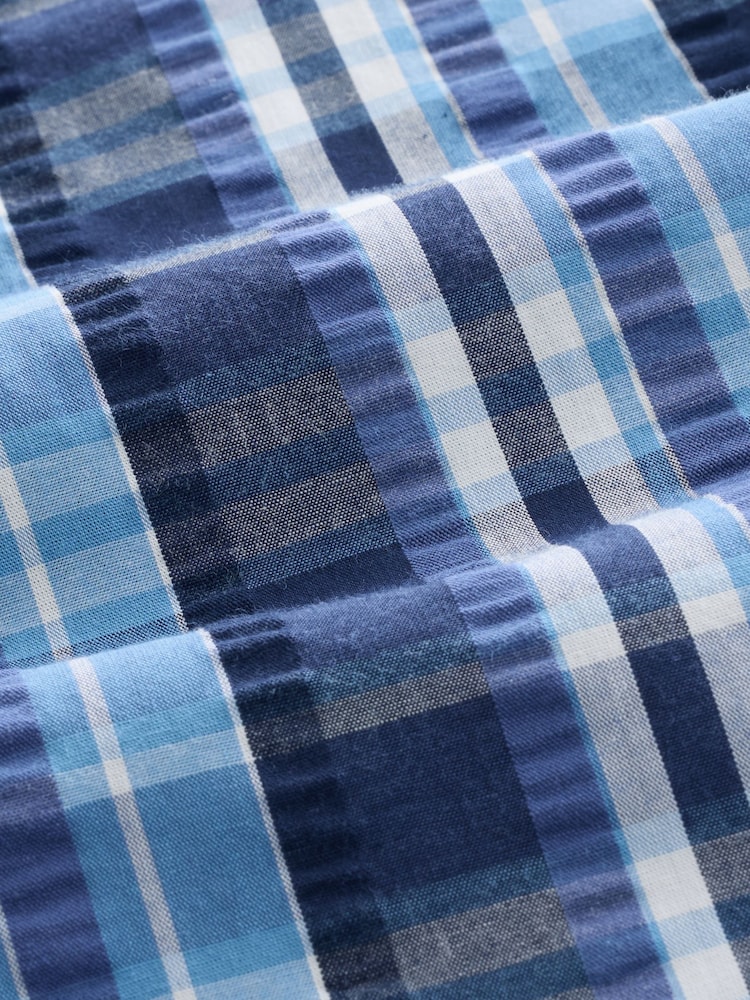 Navy Blue Woven Check Pyjamas Shorts 2 Pack - Image 12 of 12