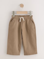 Tan Brown Wide Fit Linen Blend Pull on Trousers (3mths-7yrs) - Image 5 of 8