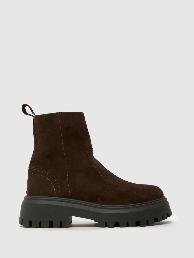 Castanho - Botas grossas de camurça Schuh Ander - Imagem 1 de 4