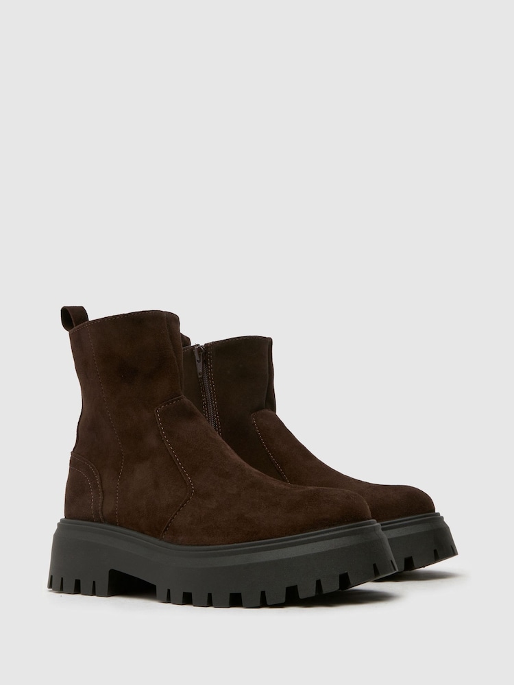 Castanho - Botas grossas de camurça Schuh Ander - Imagem 2 de 4