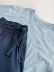 Blau - Gestreiftes Kurzarm-Pyjama-Set - Bild 10 von 12