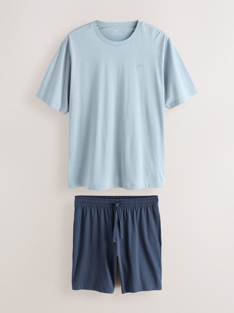 Blau - Gestreiftes Kurzarm-Pyjama-Set - Bild 12 von 12