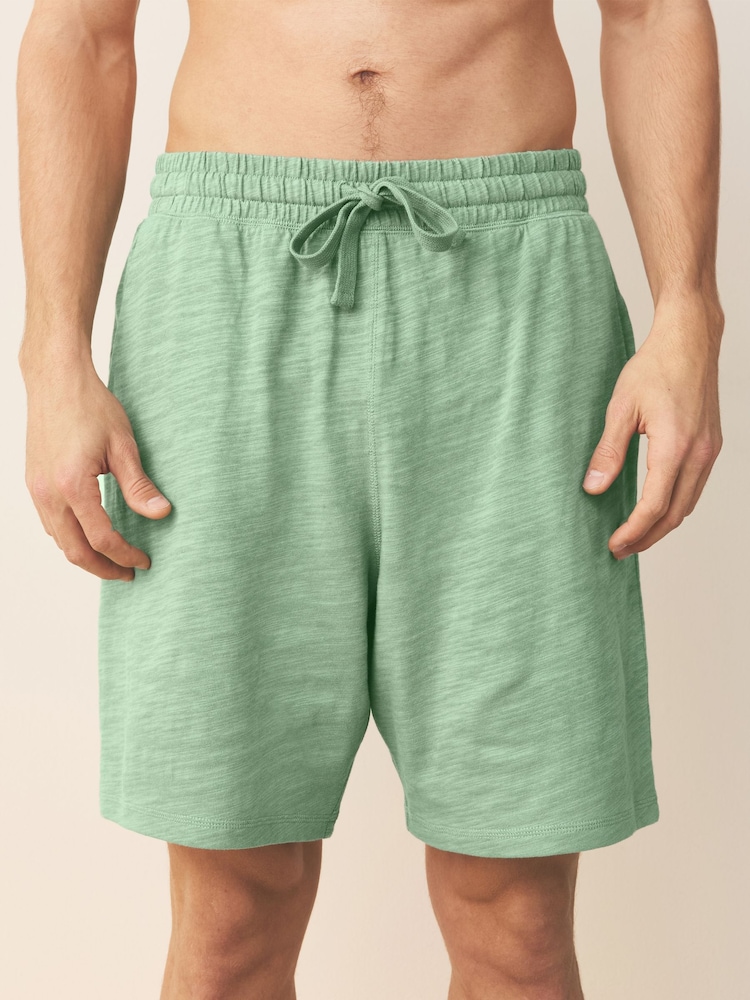 鼠尾草绿 - Slub Shorts - 7的图像1｝