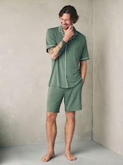 Зеленый - Комплект с короткими рукавами из модала Blend TENCEL™ - Изображение 1 7