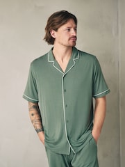 Зеленый - Комплект с короткими рукавами из модала Blend TENCEL™ - Изображение 2 7