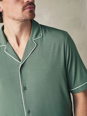 Зеленый - Комплект с короткими рукавами из модала Blend TENCEL™ - Изображение 4 7