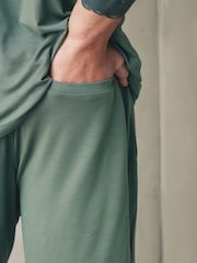 Зеленый - Комплект с короткими рукавами из модала Blend TENCEL™ - Изображение 7 7