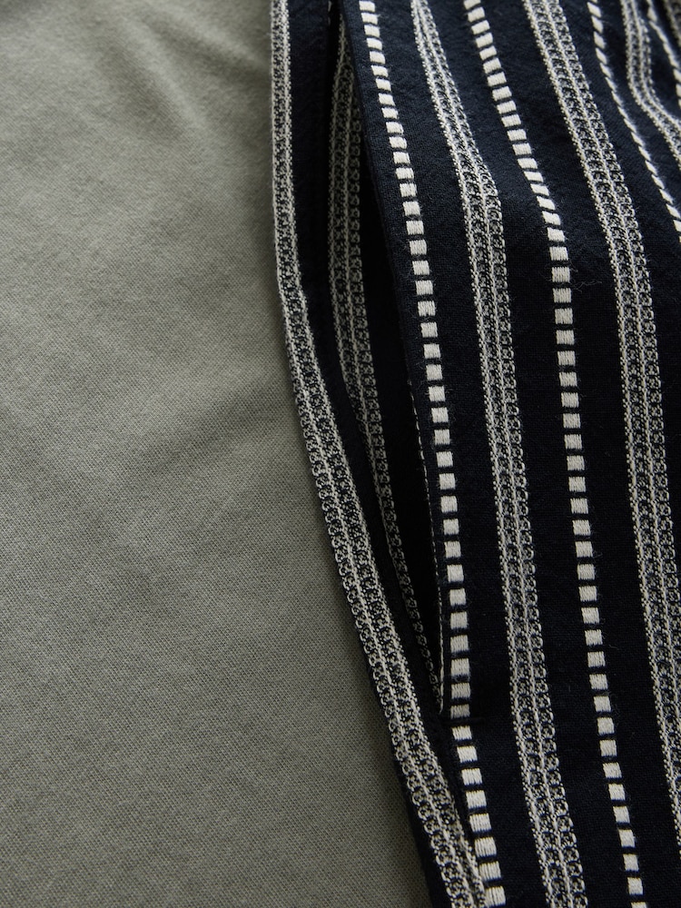 グリーン - Woven Stripe Short Sleeve Pyjamas Set - 画像 10 / 10