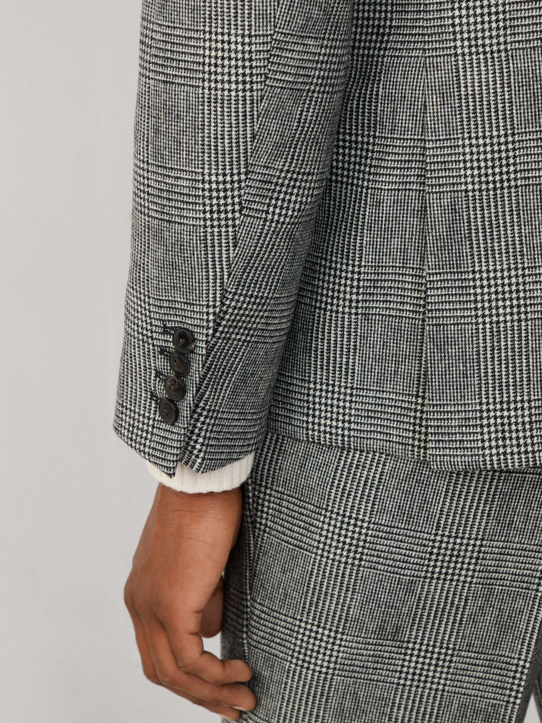 Buy Hackett Black Glen Check Peak Lapel Jacket from Next Luxembourg