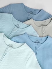 Azul - Pacote 5 de macacões para bebês com zíper duplo (0meses a3anos) - Imagem 10 de 14