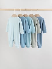 Azul - Pacote 5 de macacões para bebês com zíper duplo (0meses a3anos) - Imagem 2 de 14