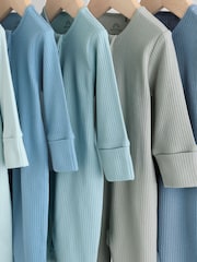 Azul - Pacote 5 de macacões para bebês com zíper duplo (0meses a3anos) - Imagem 9 de 14