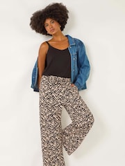 Roman Natural Abstract Wide Leg Trousers - Image 1 of 5
