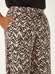 Roman Natural Abstract Wide Leg Trousers - Image 5 of 5