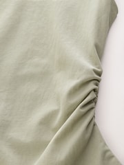 Verde salvia - Blusa sin mangas con drapeado efecto tejido - Imagen 7 de 8