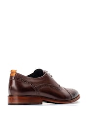 Base London Brown Cast Washed Brogue Shoes - Image 3 of 4