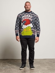 BadRhino Big & Tall Blue Grinch Fairisle Knitted Jumper - Image 2 of 6