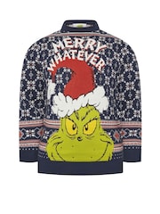 BadRhino Big & Tall Blue Grinch Fairisle Knitted Jumper - Image 4 of 6