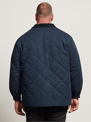 BadRhino Big & Tall Blue Quilted Cord Jacket With Collar - Image 3 of 6