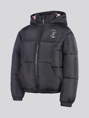 Juicy Couture Black Shorter Length Foiled Puffer Coat - Image 2 of 6