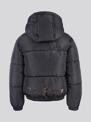 Juicy Couture Black Shorter Length Foiled Puffer Coat - Image 3 of 6