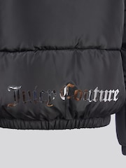 Juicy Couture Black Shorter Length Foiled Puffer Coat - Image 6 of 6