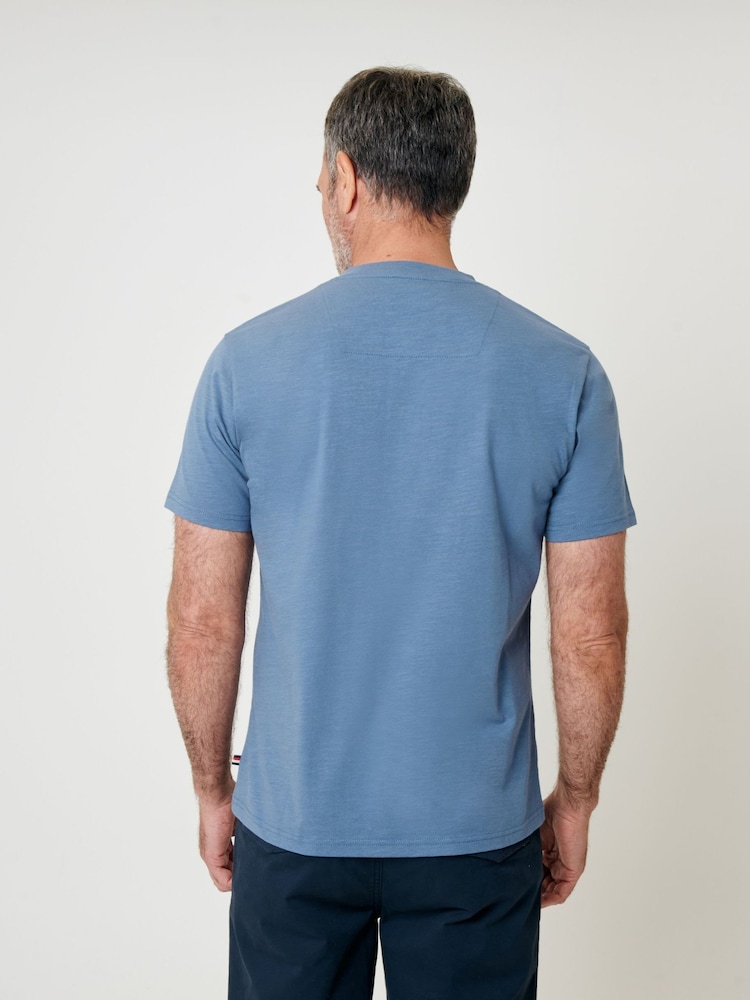 Saltwell Grandad Collar Cotton Jersey T-Shirt - Image 2 of 4 Saltwell Grandad Collar Cotton Jersey T-Shirt - Image 2 of 4