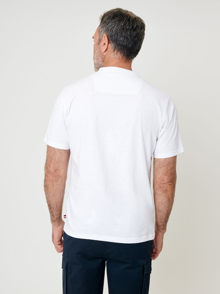 Saltwell Grandad Collar Cotton Jersey T-Shirt - Image 2 of 4 Saltwell Grandad Collar Cotton Jersey T-Shirt - Image 2 of 4