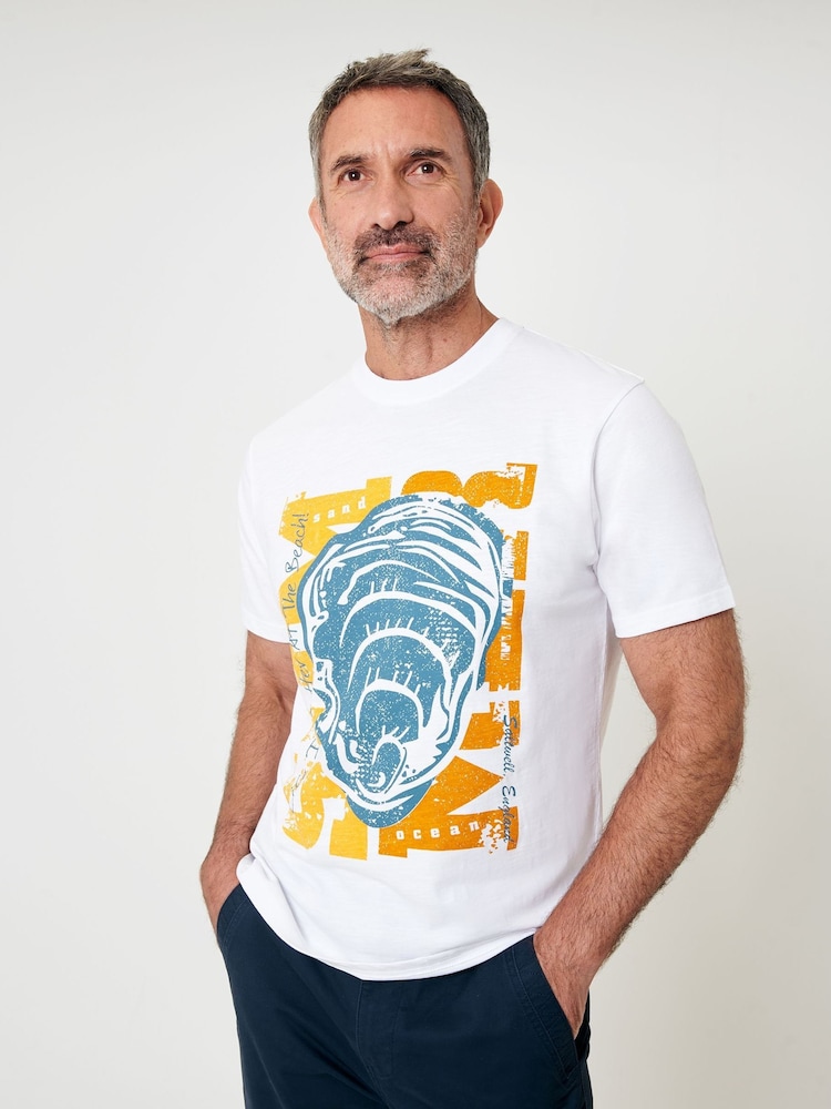 Saltwell Shell Graphic Print Crew Neck White T-Shirt - Image 1 of 4