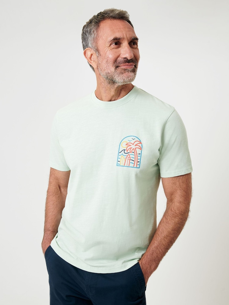 Saltwell Green Surf Graphic Print Crew Neck T-Shirt - Image 2 of 5
