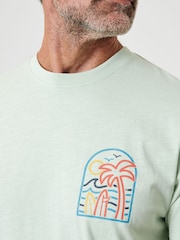 Saltwell Green Surf Graphic Print Crew Neck T-Shirt - Image 4 of 5