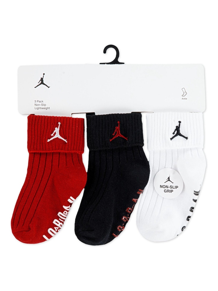 Jordan Essentials Ribbed Gripper Socks 3 Pack - Image 3 of 3