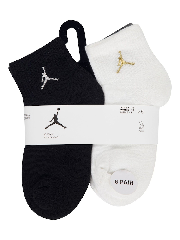 Jordan Everyday Essentials Black 6 Pack Socks - Image 4 of 4