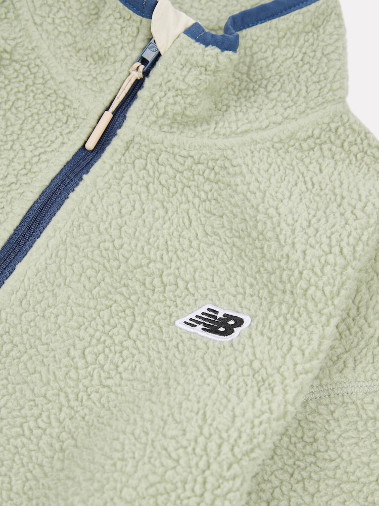 New Balance Green Premium Borg Zip Thru Funnel Fleece - Image 8 of 8