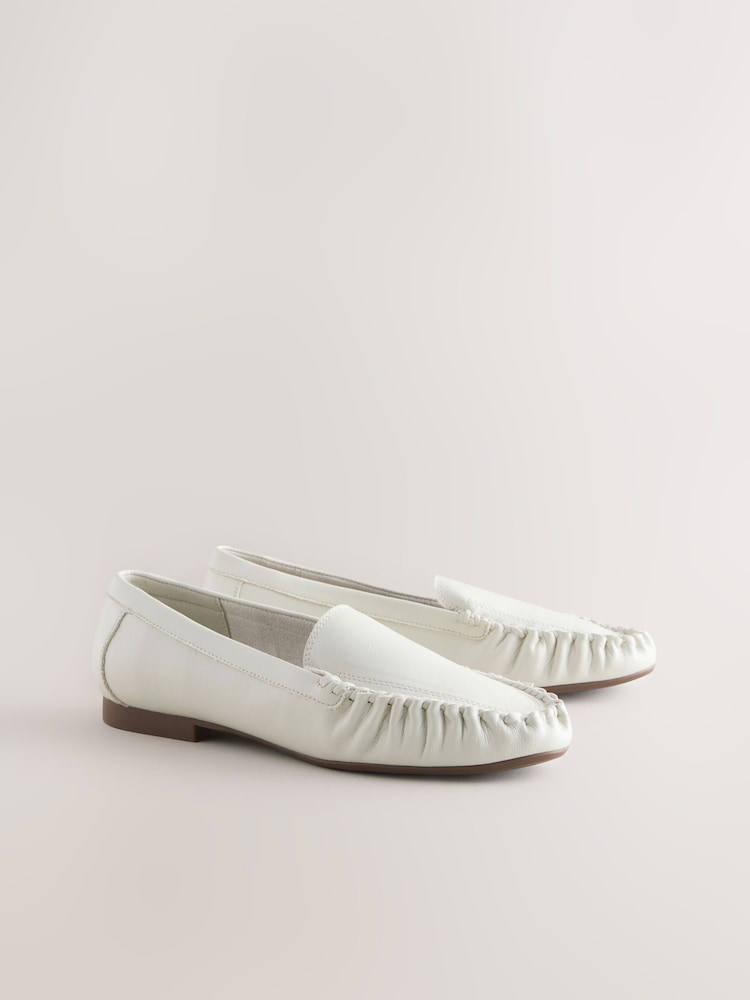 Bone Extra Wide Fit Forever Comfort® Ruched Loafers - Image 2 of 5 Bone Extra Wide Fit Forever Comfort® Ruched Loafers - Image 2 of 5