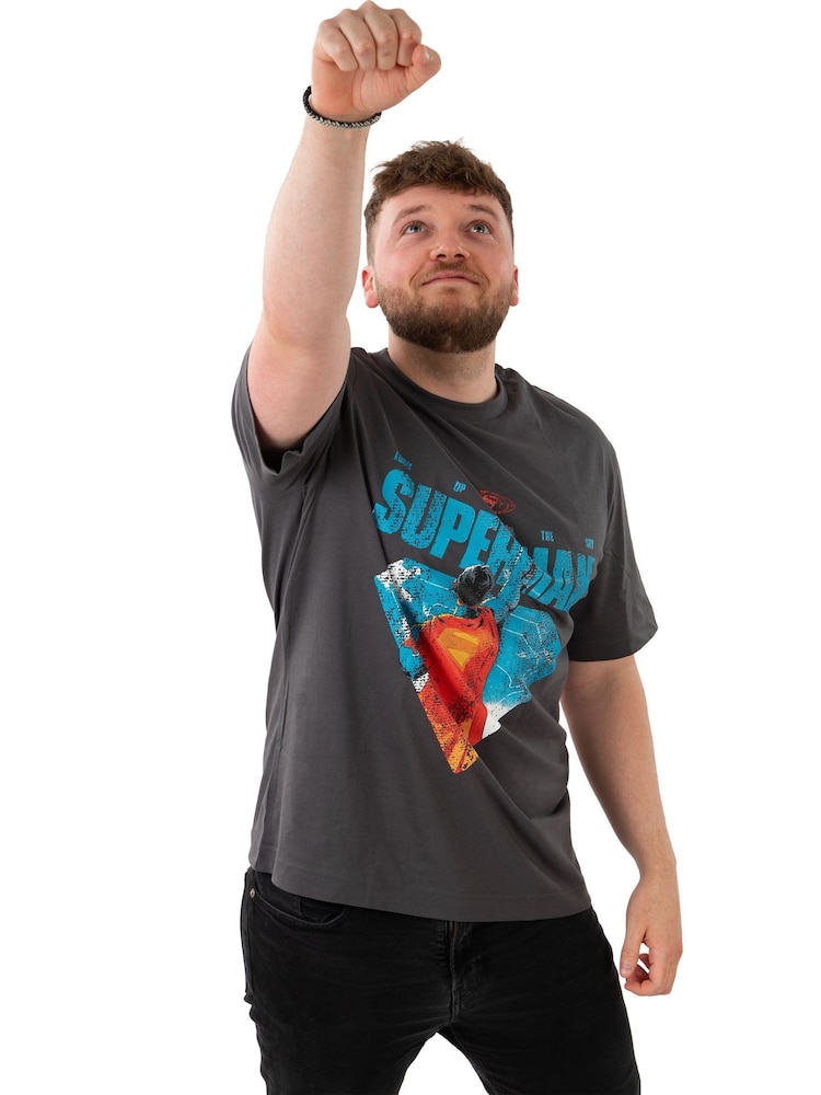 Character Grey Mens DC Comics Superman Logo T-Shirt - Image 2 of 3