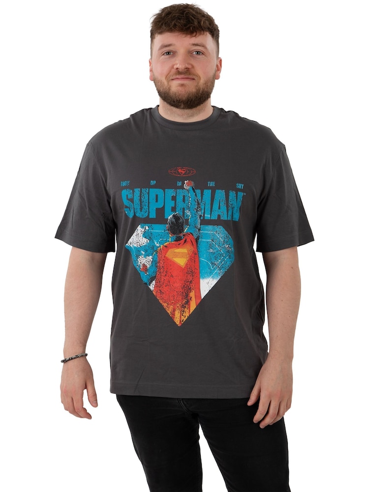 Character Grey Mens DC Comics Superman Logo T-Shirt - Image 3 of 3