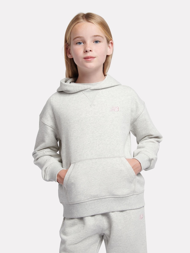 New Balance Grey Small French Terry Logo Hoodie - Image 1 of 8