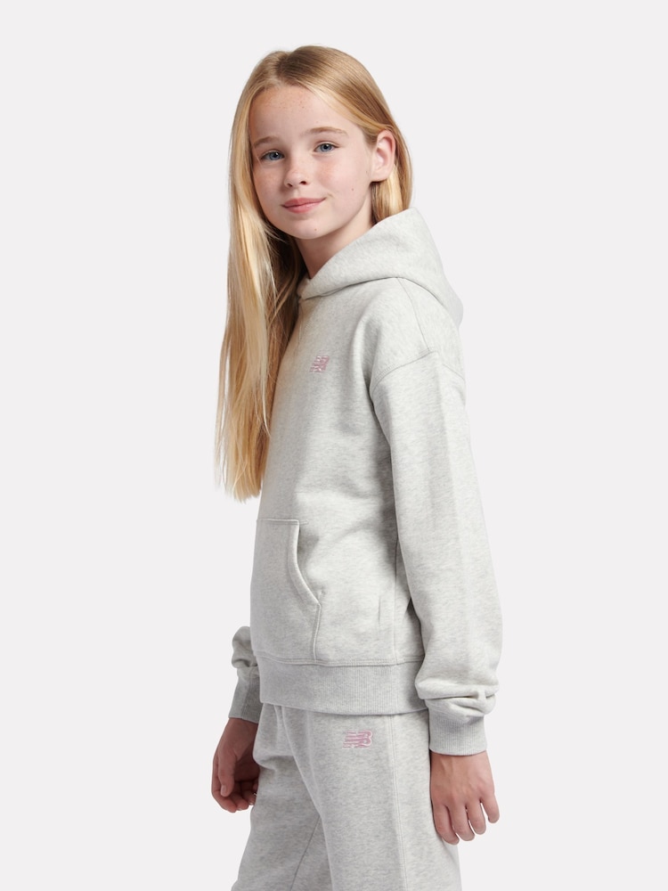 New Balance Grey Small French Terry Logo Hoodie - Image 2 of 8