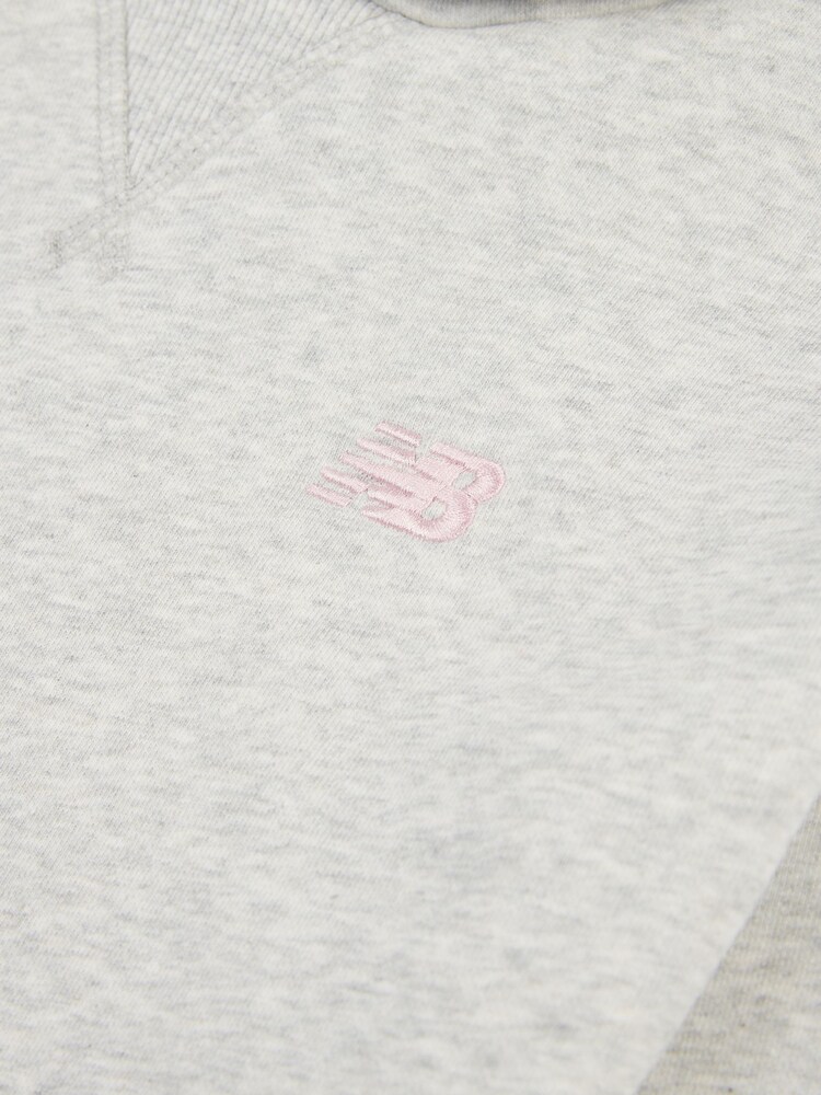 New Balance Grey Small French Terry Logo Hoodie - Image 8 of 8