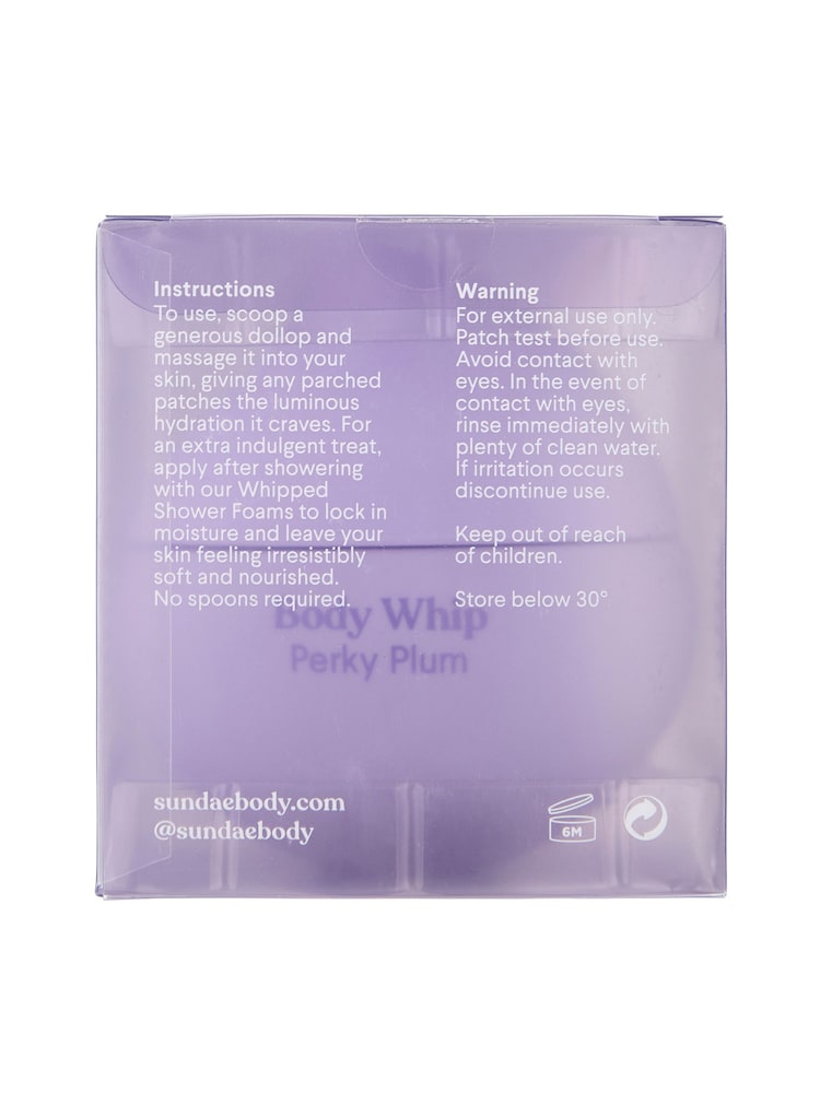 Sundae Whipped Body Moisturiser Perky Plum 220ml - Image 3 of 3 Sundae Whipped Body Moisturiser Perky Plum 220ml - Image 3 of 3