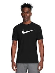 Nike Black Specs Short Sleeve Premium Rash Vest - Image 1 of 6
